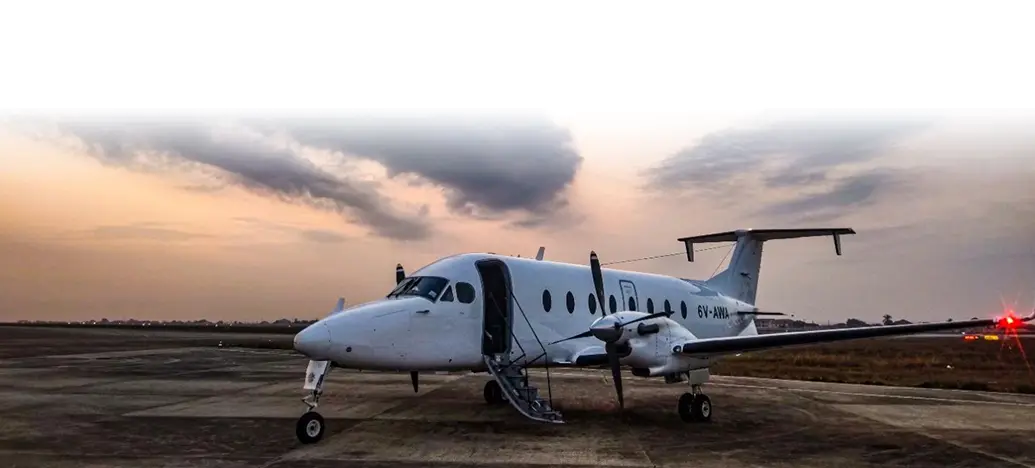 Beechcraft 1900D 6V-AWA operated by Arc en Ciel Aviation S.A., exterior