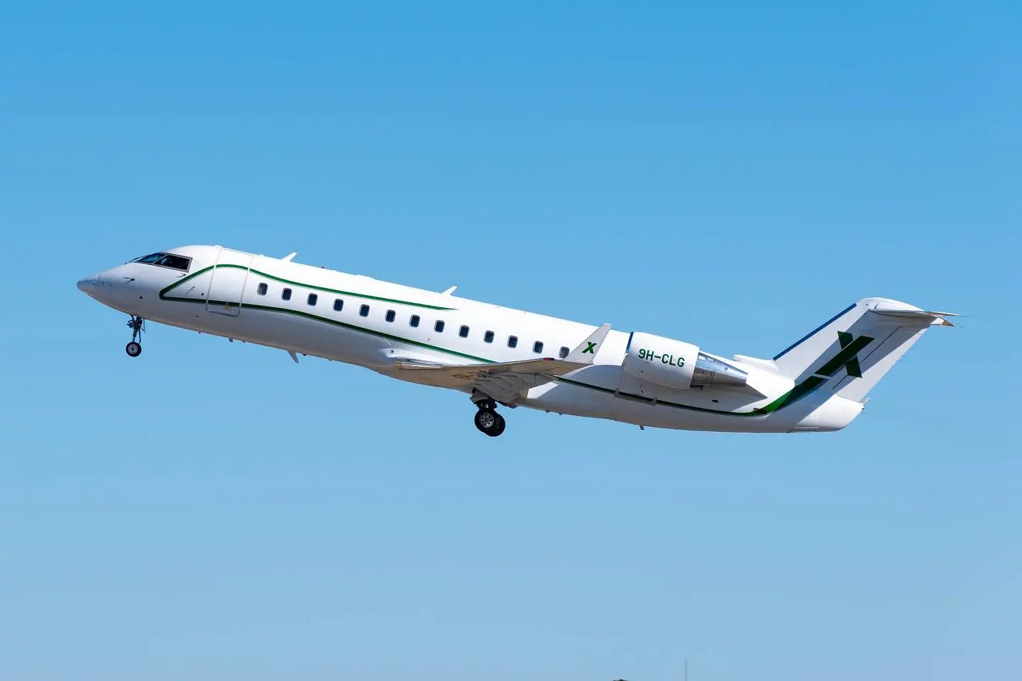 Bombardier Challenger 850 9H-CLG operated by AirX Charter, Ltd., exterior
