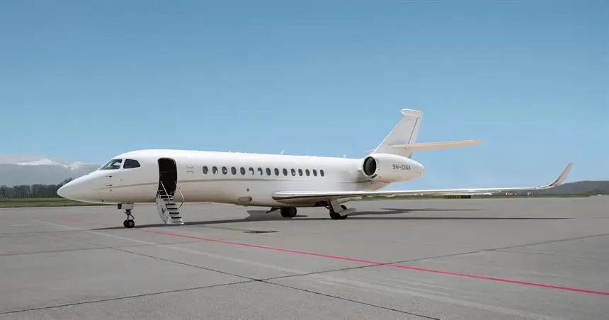 Dassault Falcon 6X 9H-DINA operated by Albinati Aeronautics, exterior