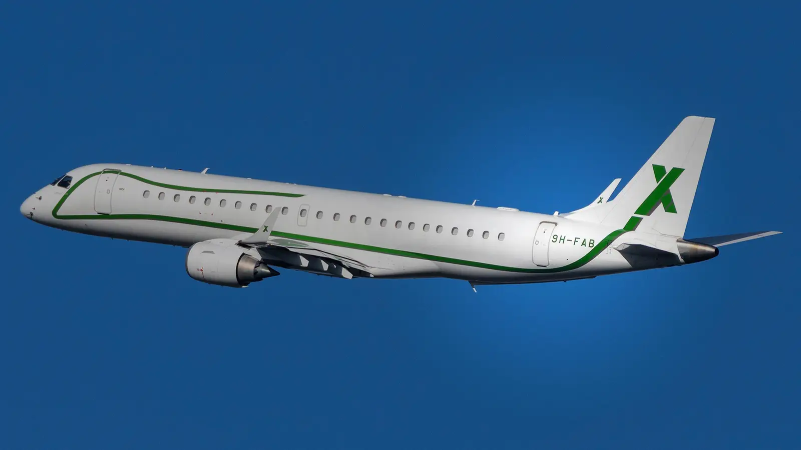 Embraer Lineage 1000 9H-FAB operated by AirX Charter, Ltd., exterior