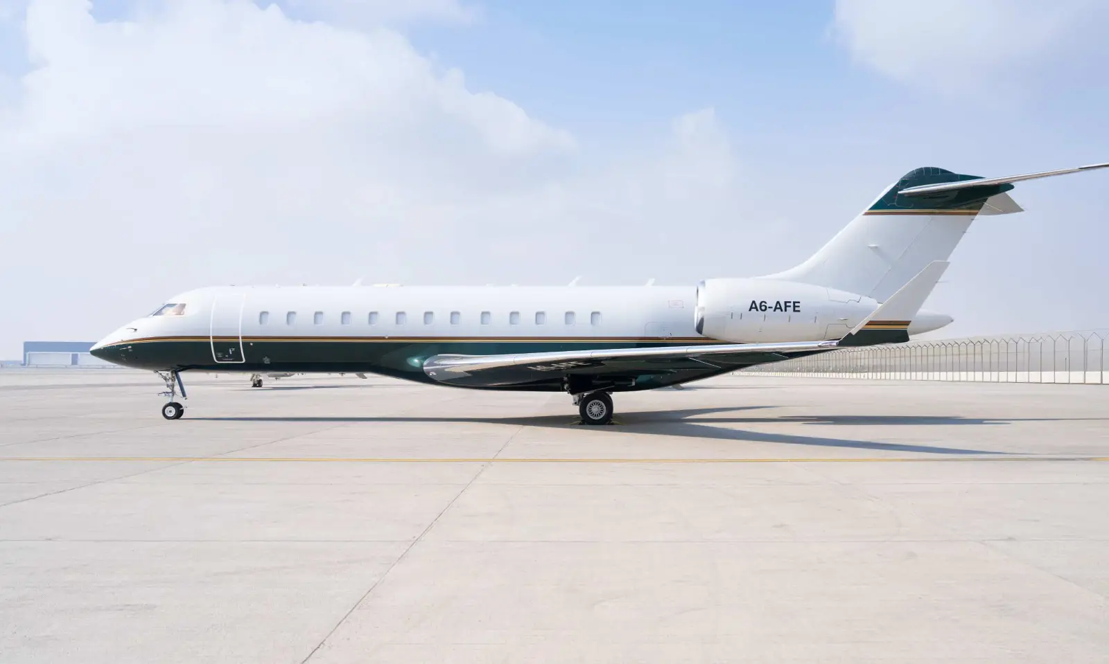 Bombardier Global Express A6-AFE operated by Alex Jets, exterior