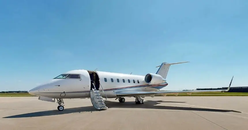 Bombardier Challenger 605 A6-FAM operated by Falcon Aviation Services, exterior