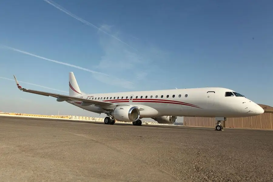 Embraer Lineage 1000 A6-HHS operated by Falcon Aviation Services, exterior