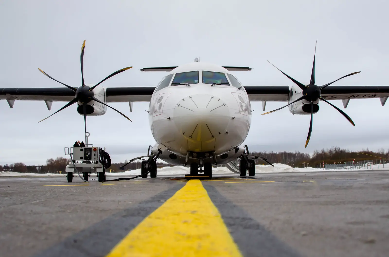 ATR 42-500 ES-NTA operated by NyxAir, exterior