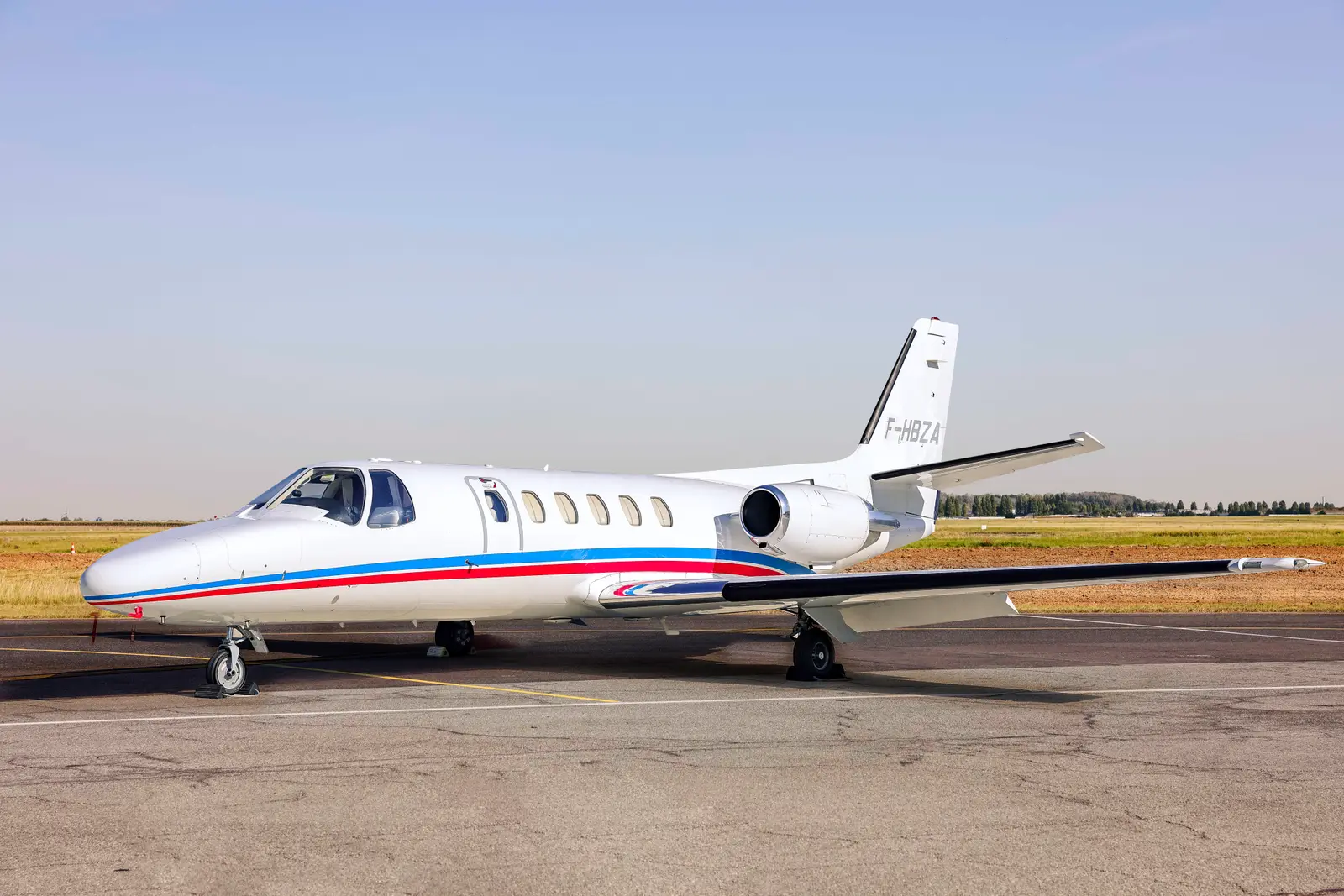 Cessna Citation II F-HBZA operated by Valljet Airline, exterior