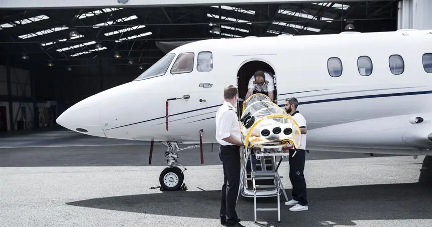 Beechcraft Hawker 1000 F-HOSP operated by Airlec Air Espace, exterior