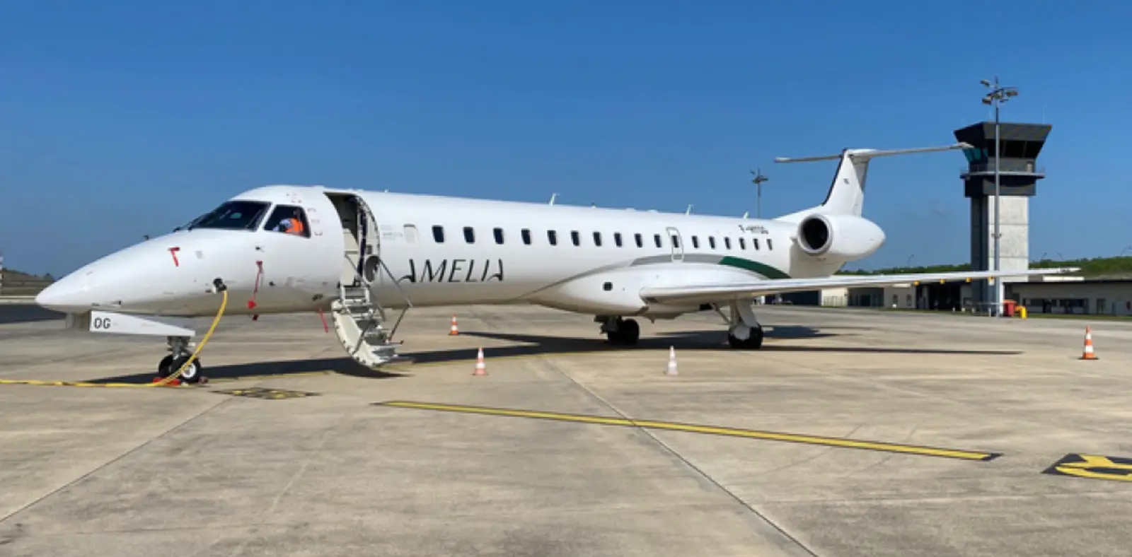 Embraer 145LR F-HYOG operated by Amelia by Regourd Aviation, exterior