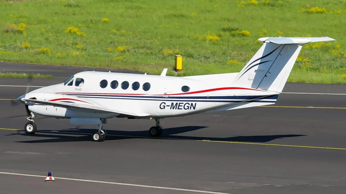 Beechcraft King Air 200 G-MEGN operated by DragonFly Executive Aviation Charter, exterior