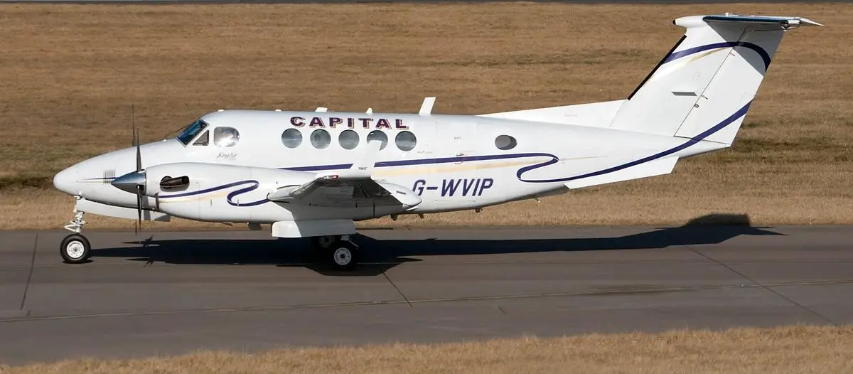 Beechcraft King Air 200 G-WVIP operated by Capital Air Ambulance, exterior