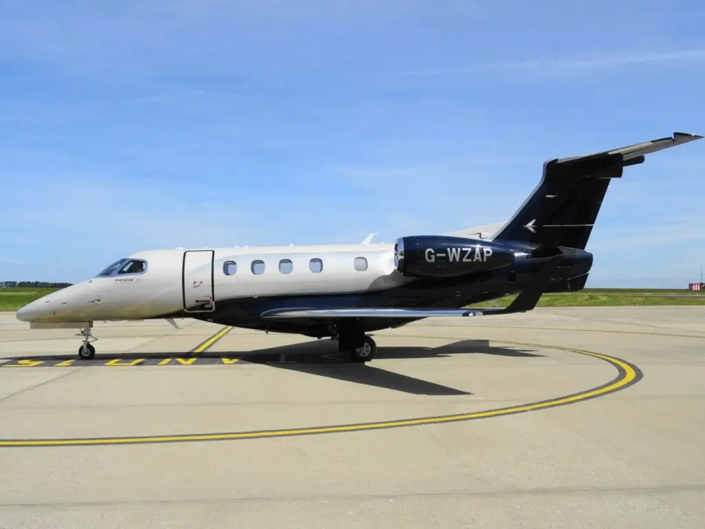 Embraer Phenom 300 G-WZAP operated by SaxonAir, exterior