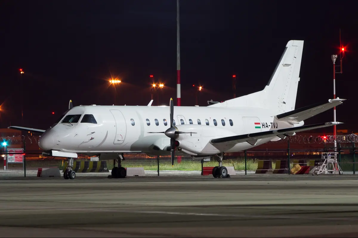 Saab 340A HA-TVJ operated by Fleet Air International, exterior