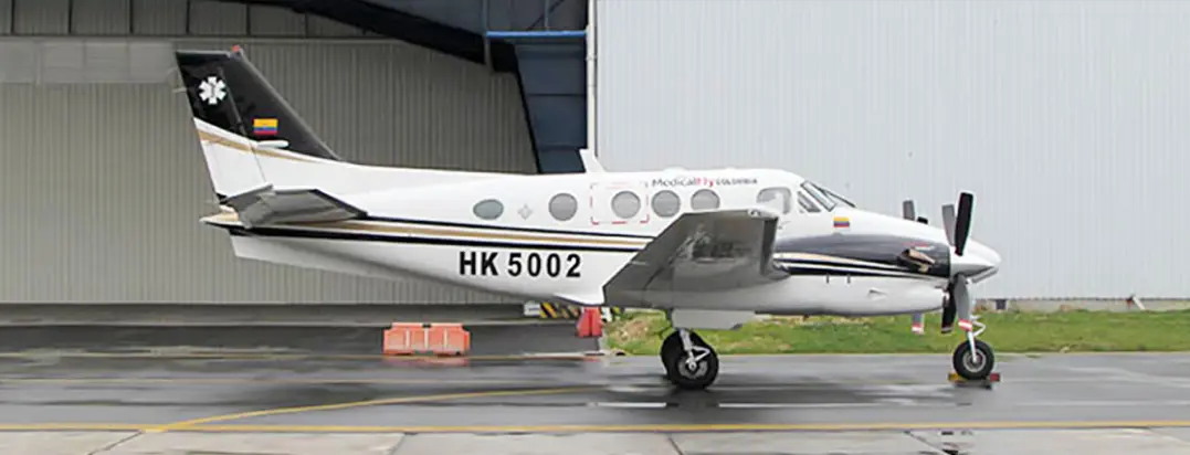 Beechcraft King Air C90A HK-5002 operated by MedicalFly, exterior