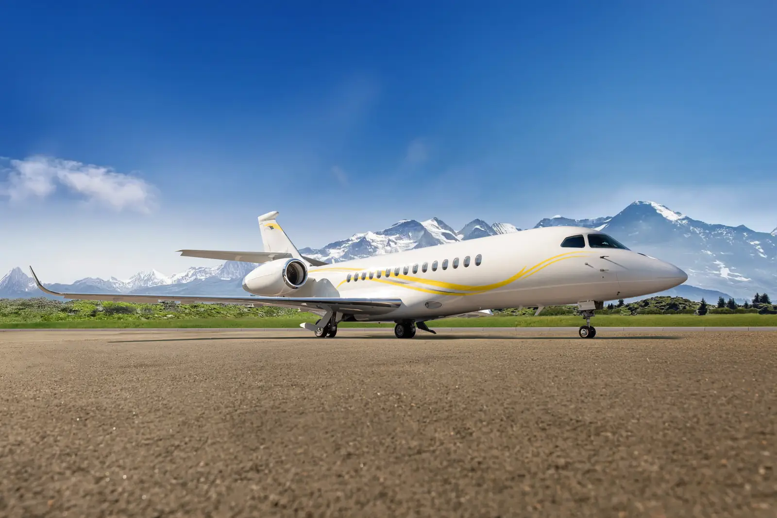 Dassault Falcon 6X LX-TIN operated by Global Jet, exterior