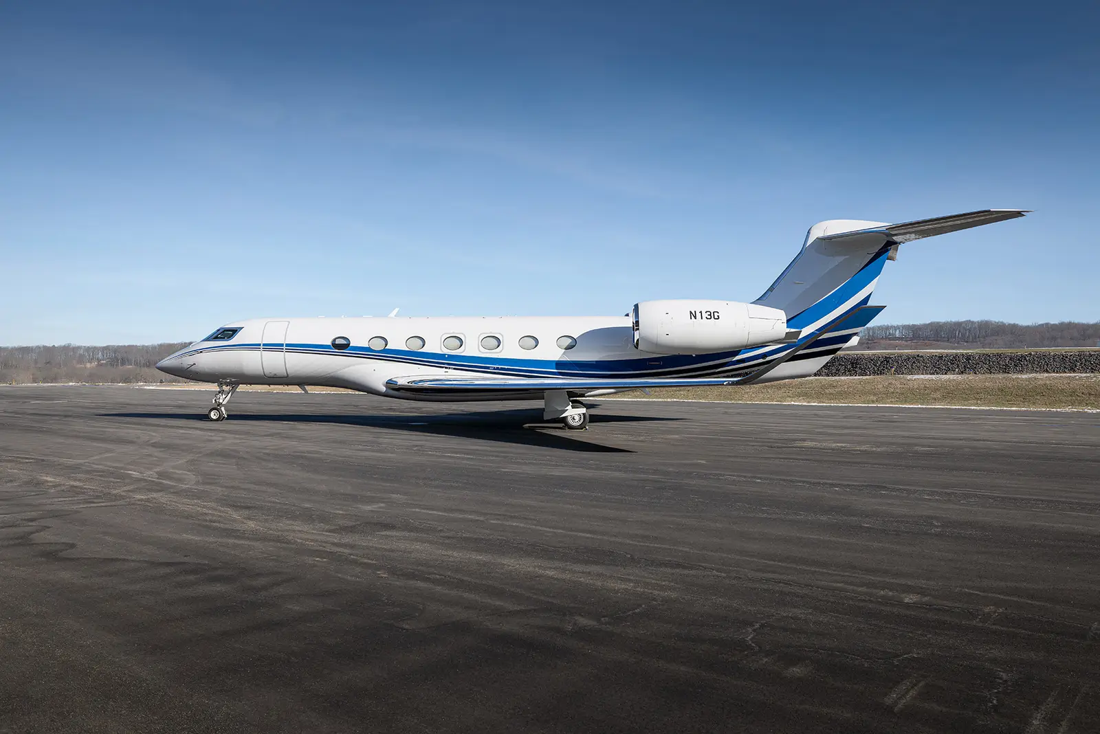 Gulfstream GVII-G600 N13G operated by Clay Lacy Aviation, Inc., exterior