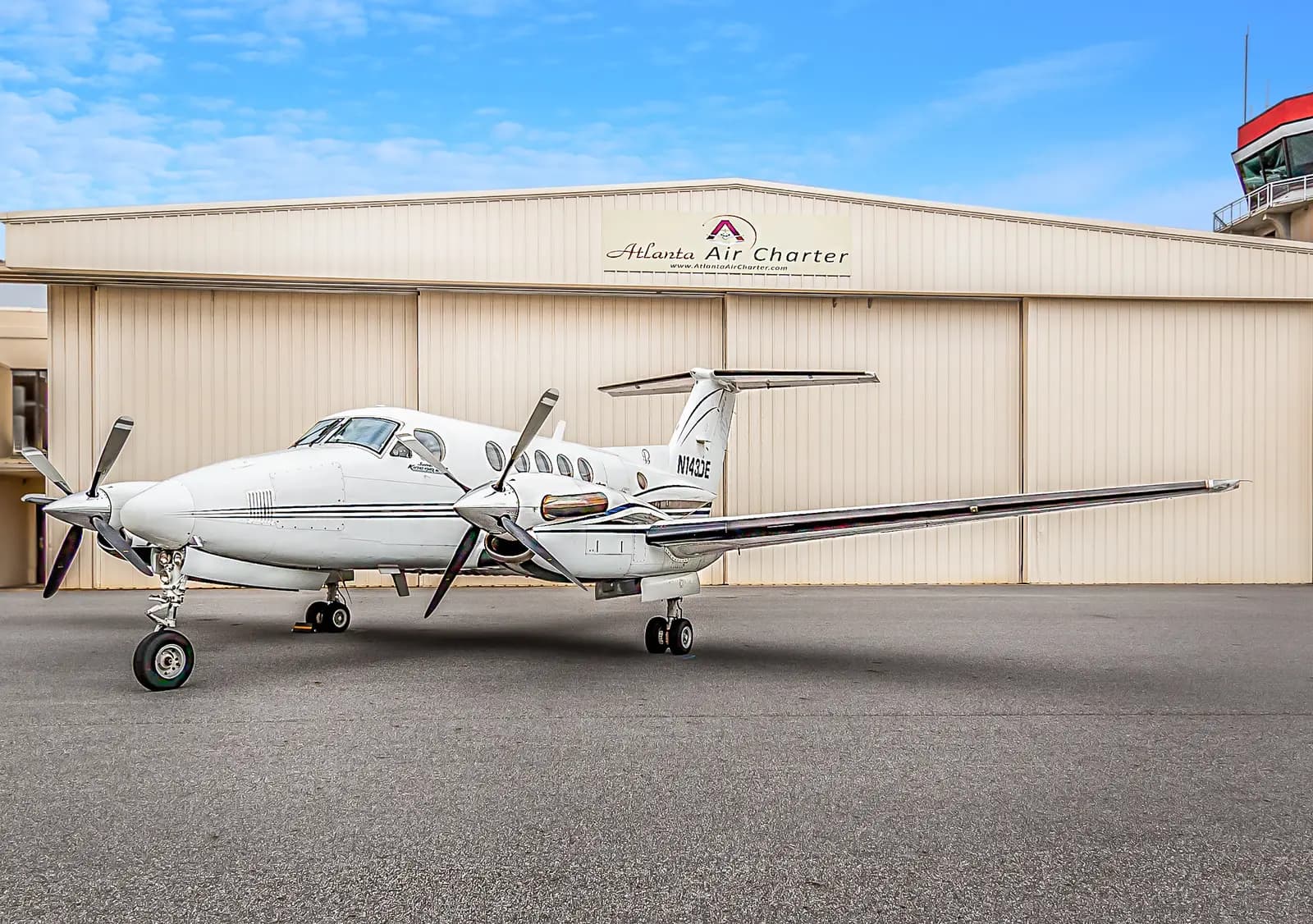 Beechcraft King Air B200GT N143DE operated by Atlanta Air Charter, Inc., exterior