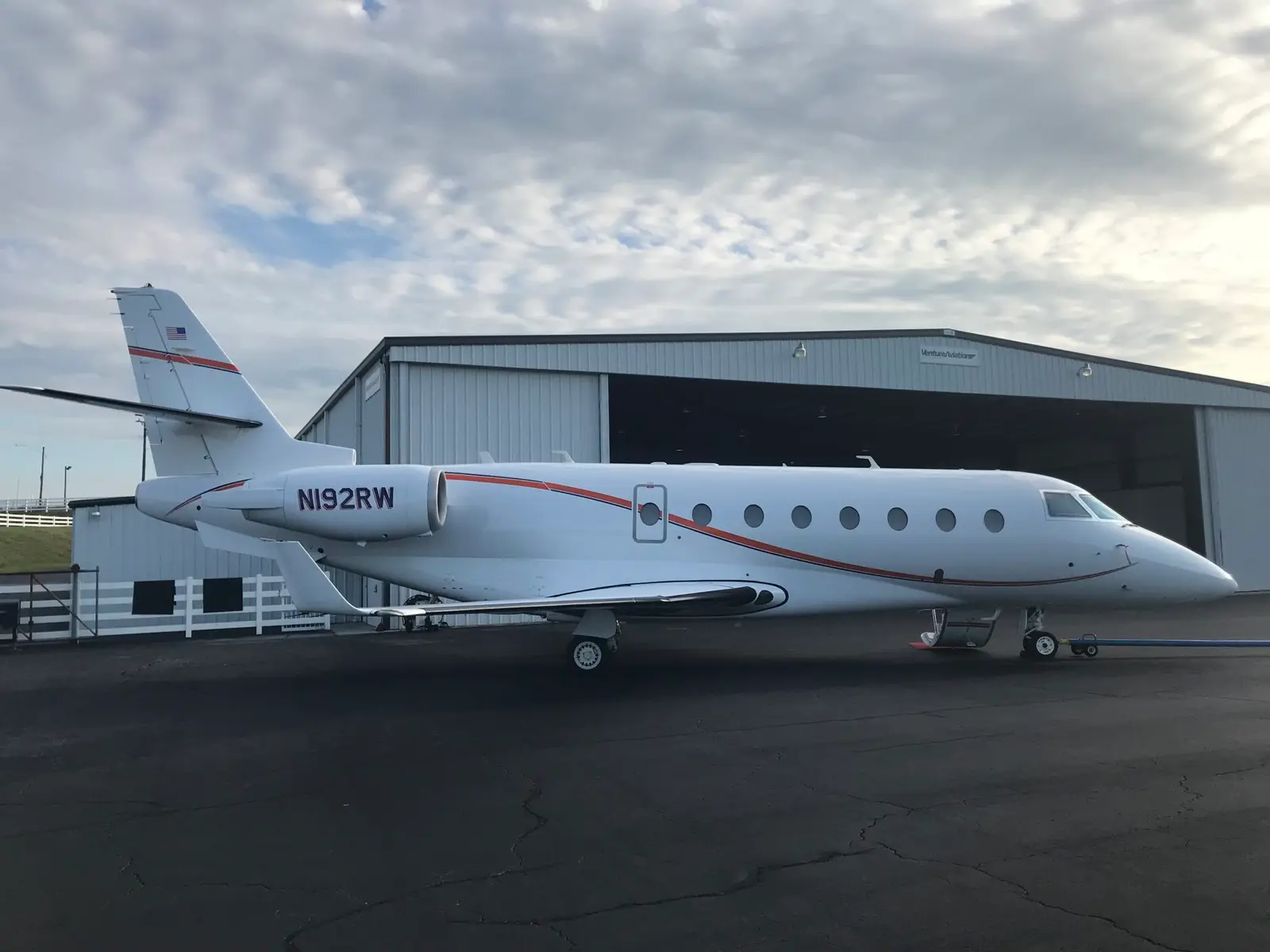 Gulfstream G200 N192RW operated by Venture Aviation Group, LLC, KGSP, exterior