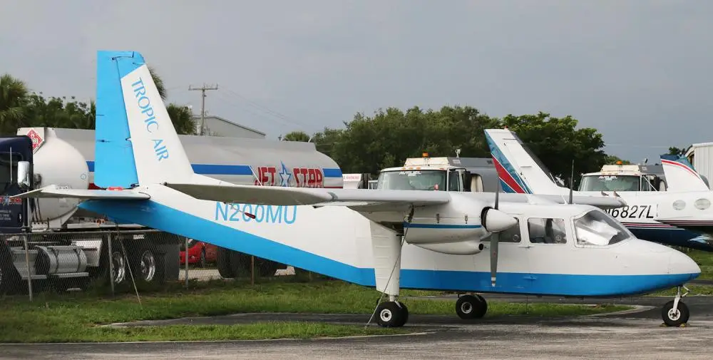 Britten Norman Islander BN-2A-27 N200MU operated by Tropic Air Charters, exterior