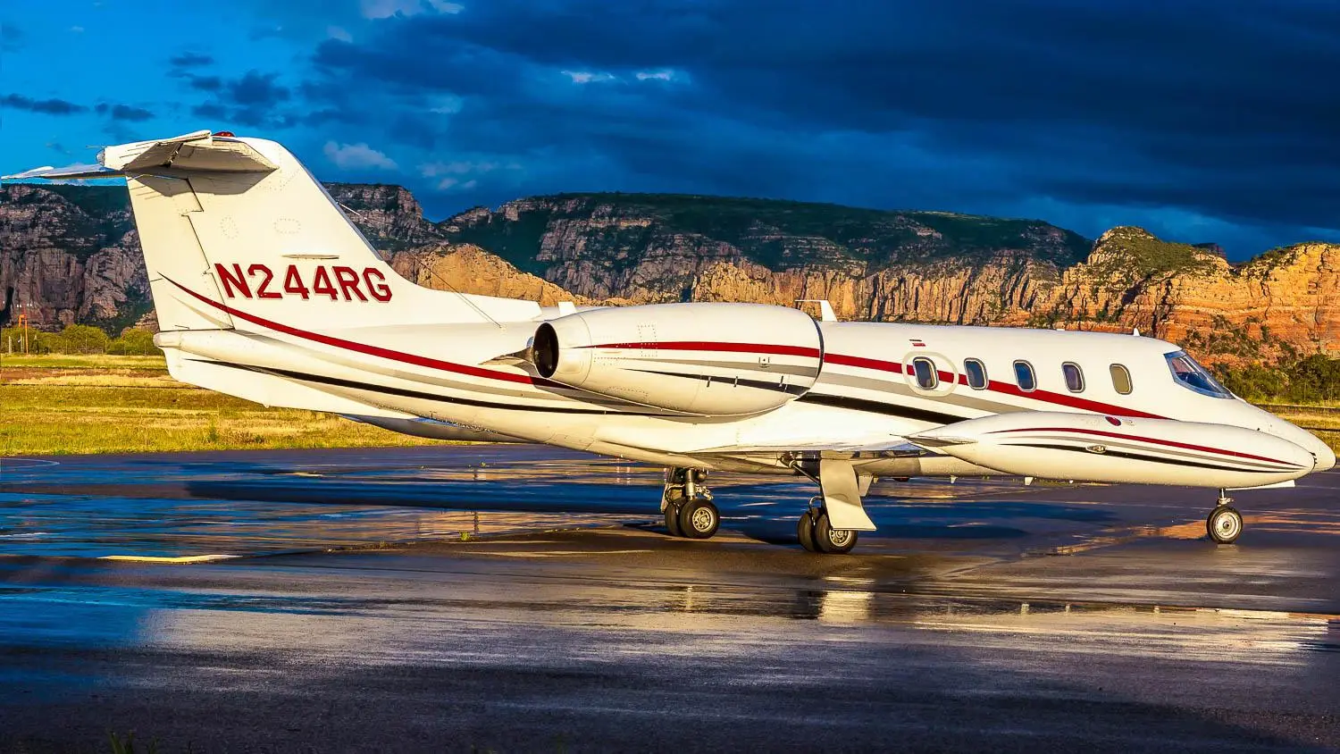 Bombardier Learjet 35 N244RG operated by Bankair, Inc., KCAE, exterior