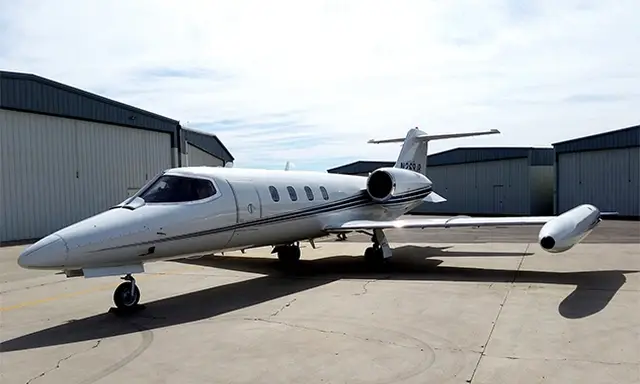 Bombardier Learjet 35A N269JR operated by Paradigm Jet Management, KSAN, exterior