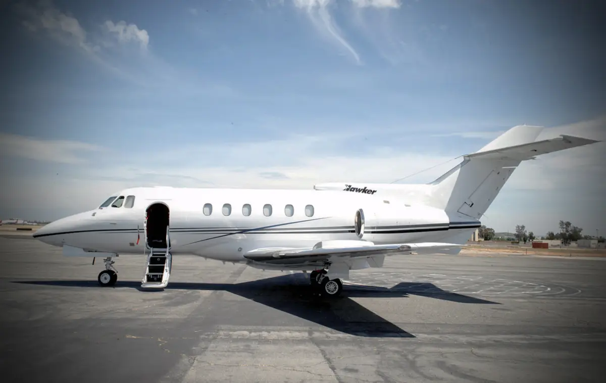 Beechcraft Hawker 700A N26ME operated by Starjet, Inc., KLAX, exterior