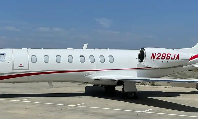 Bombardier Learjet 45XR N296JA operated by Dreamline Aviation, LLC, KSNA, exterior