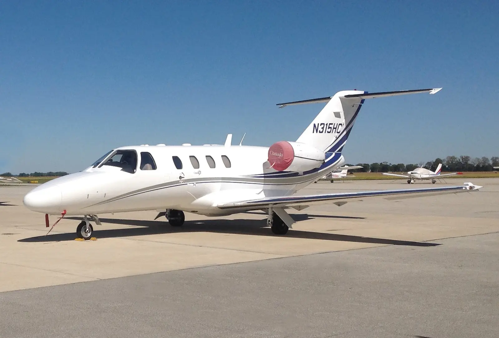 Cessna Citation CJ1 N315HC operated by Wisconsin Aviation, Inc., KUNU, exterior