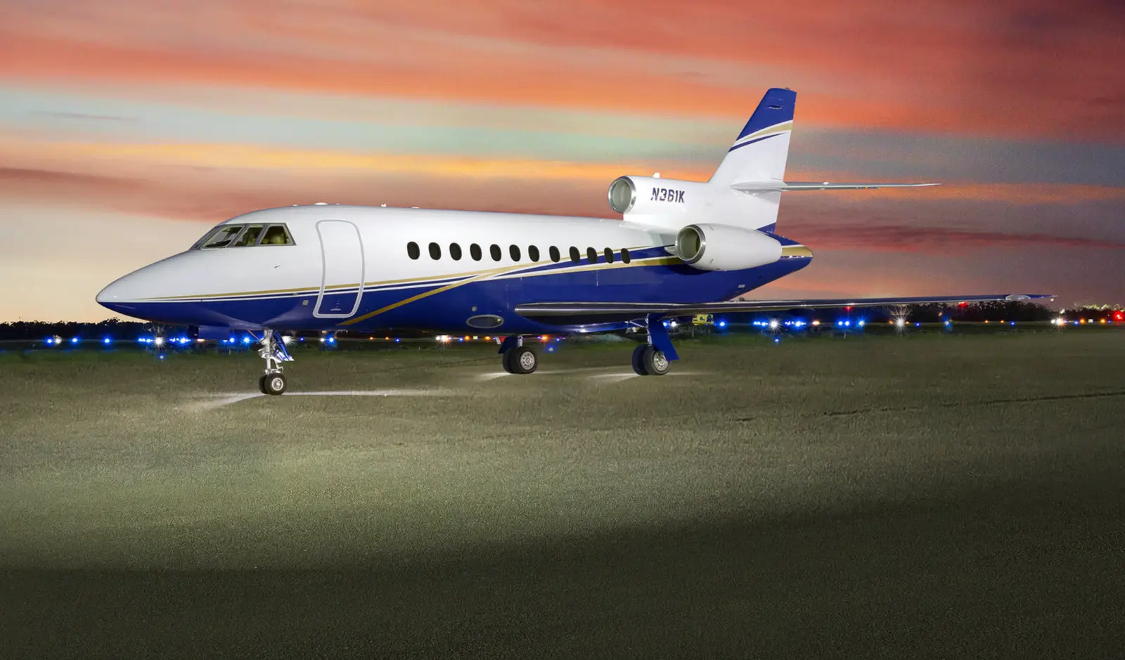 Dassault Falcon 900 N361K operated by AirStat, Inc., KHQU, exterior