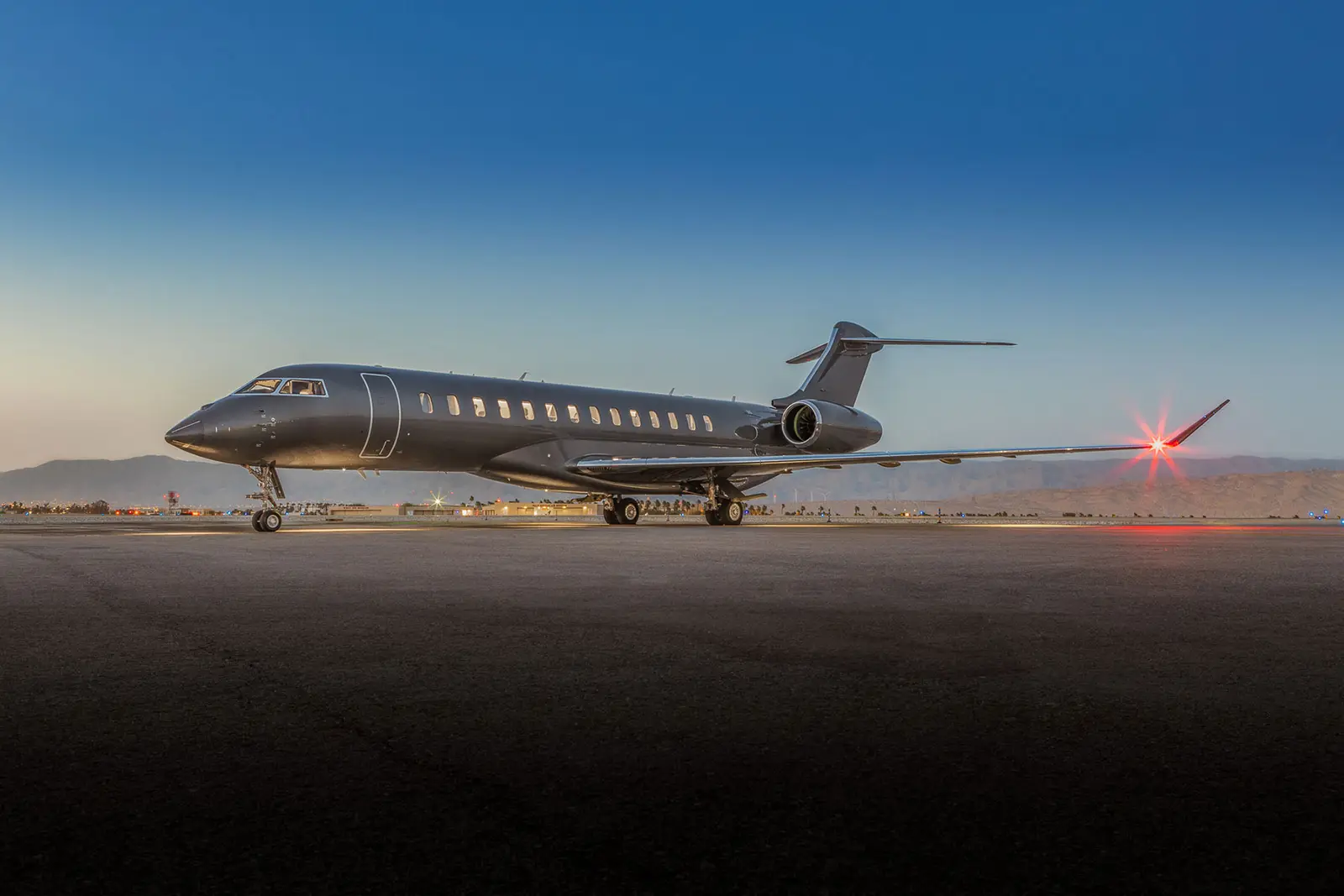 Bombardier Global 7500 N444WT operated by Clay Lacy Aviation, Inc., exterior