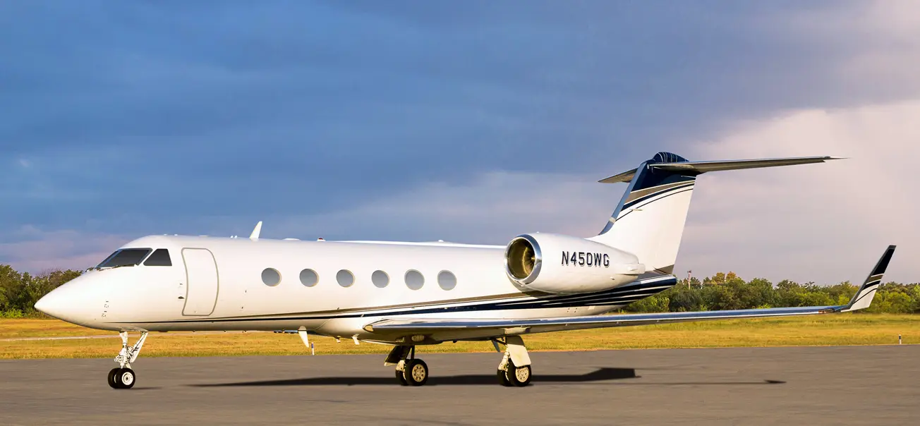 Gulfstream IV-SP N450WG operated by Stebbins Aviation Inc., exterior