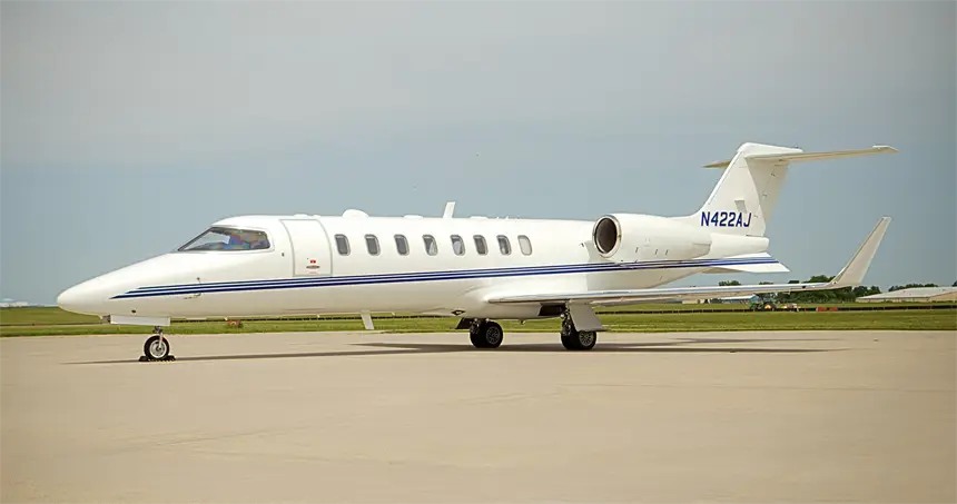 Bombardier Learjet 45XR N455NJ operated by Northern Jet Management, Inc., exterior