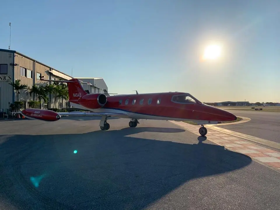 Bombardier Learjet 35A N45AE operated by Trinity Air Ambulance International, exterior