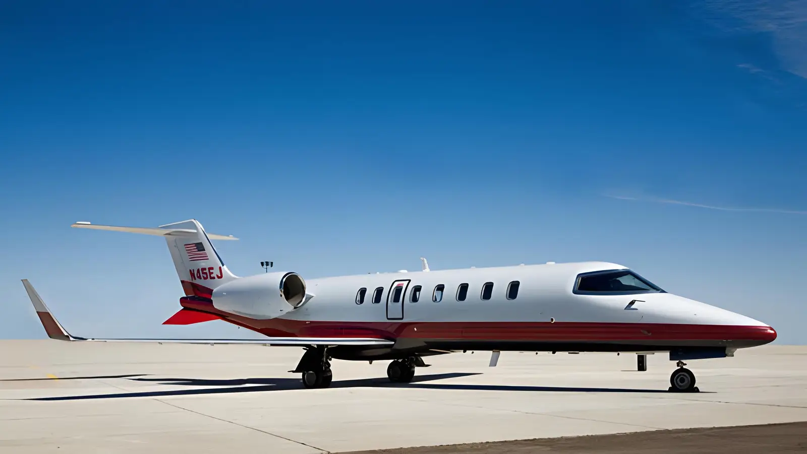 Bombardier Learjet 45 N45EJ operated by Trego-Dugan Aviation, Inc., exterior