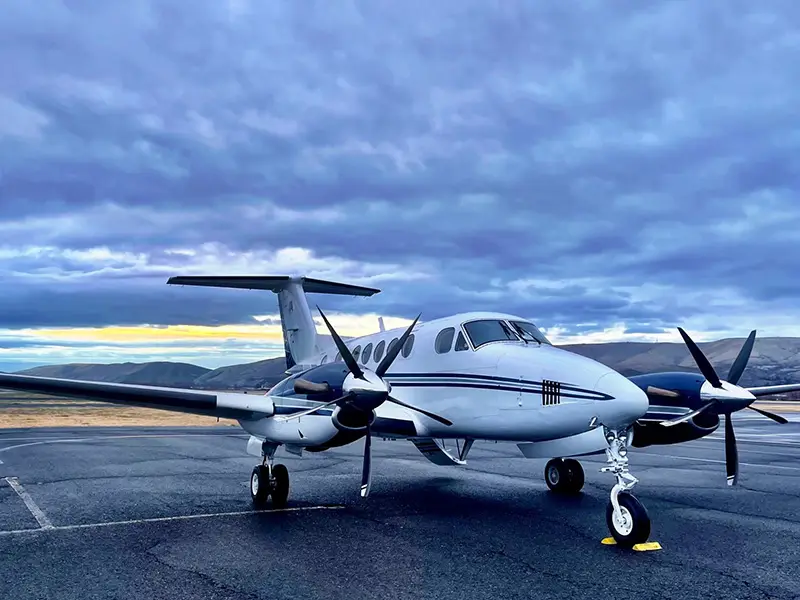 Beechcraft King Air 200 N501EB operated by Precision Aviation, Inc., exterior