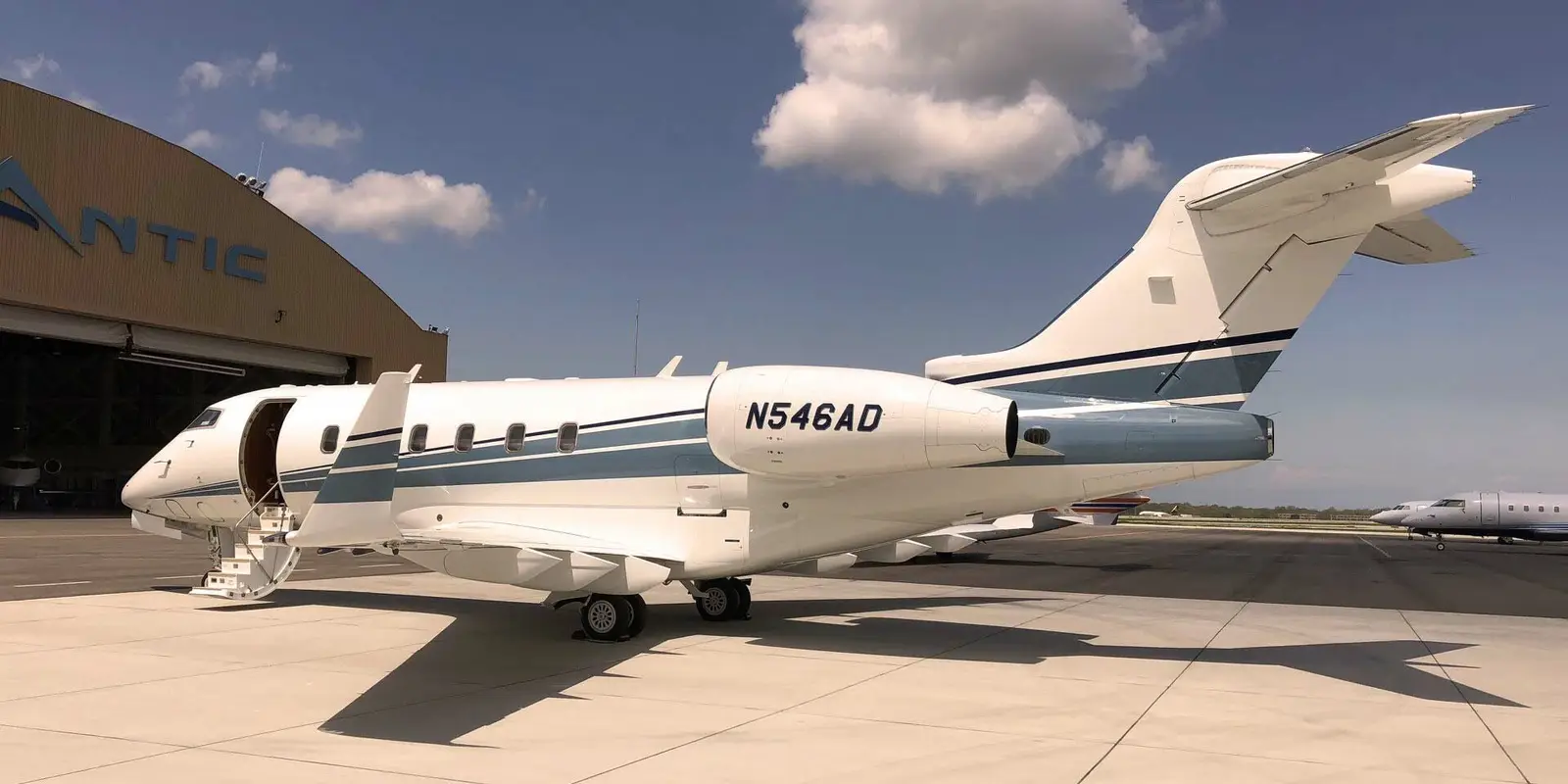 Bombardier Challenger 300 N546AD operated by Sky Quest, LLC, KCLE, exterior