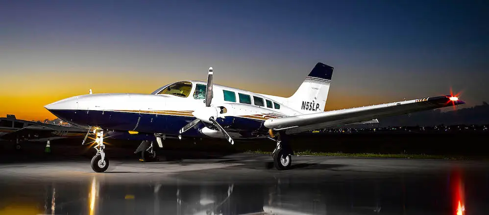 Cessna 402B N55LP operated by Air Flight, Inc., exterior