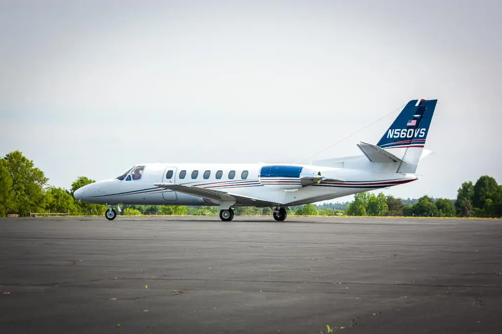 Cessna Citation Excel N560VS operated by Venture Aviation Group, LLC, KGSP, exterior