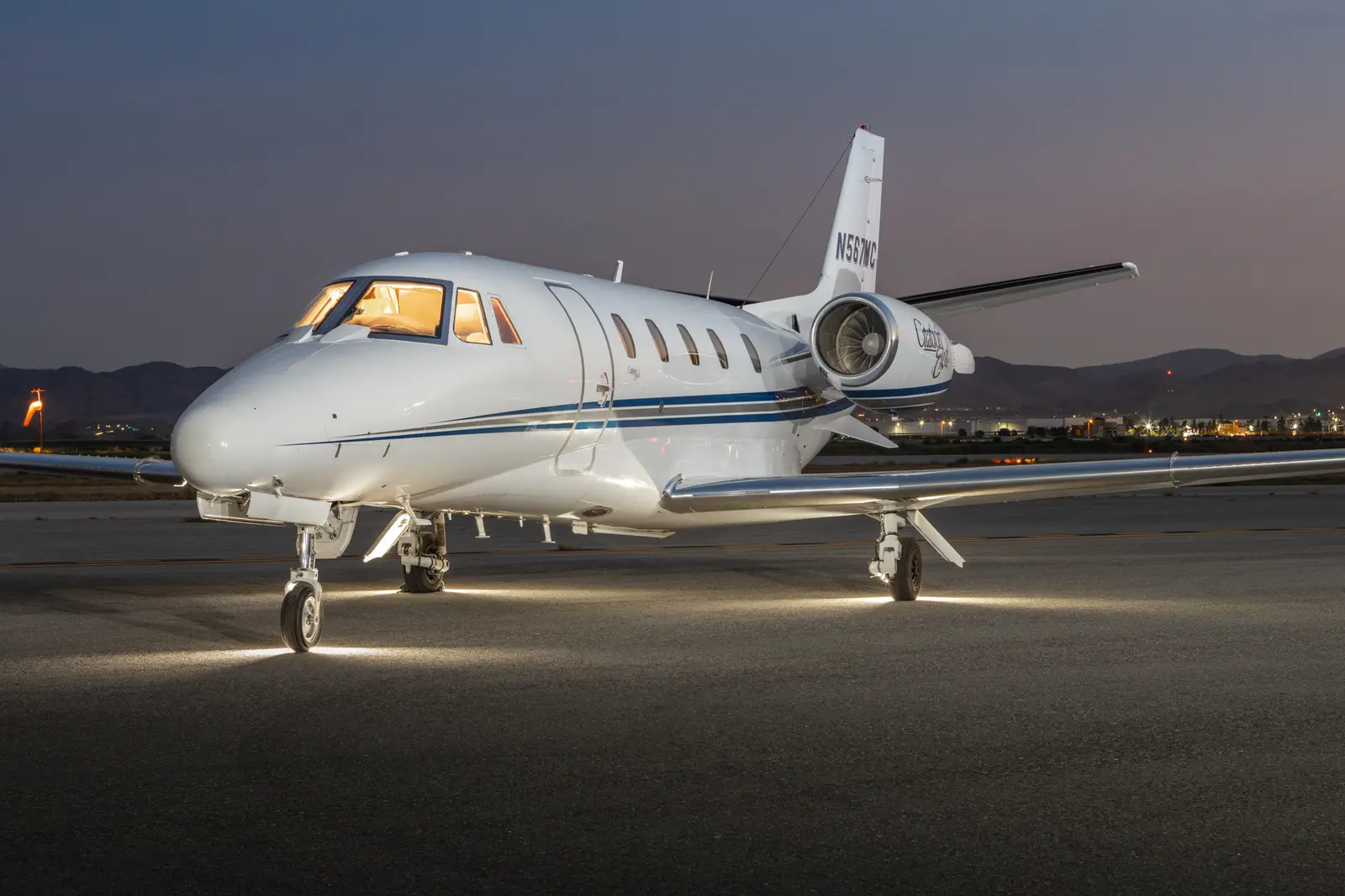 Cessna Citation Excel N567MC operated by Mach One Air Charters, Inc., KCNO, exterior