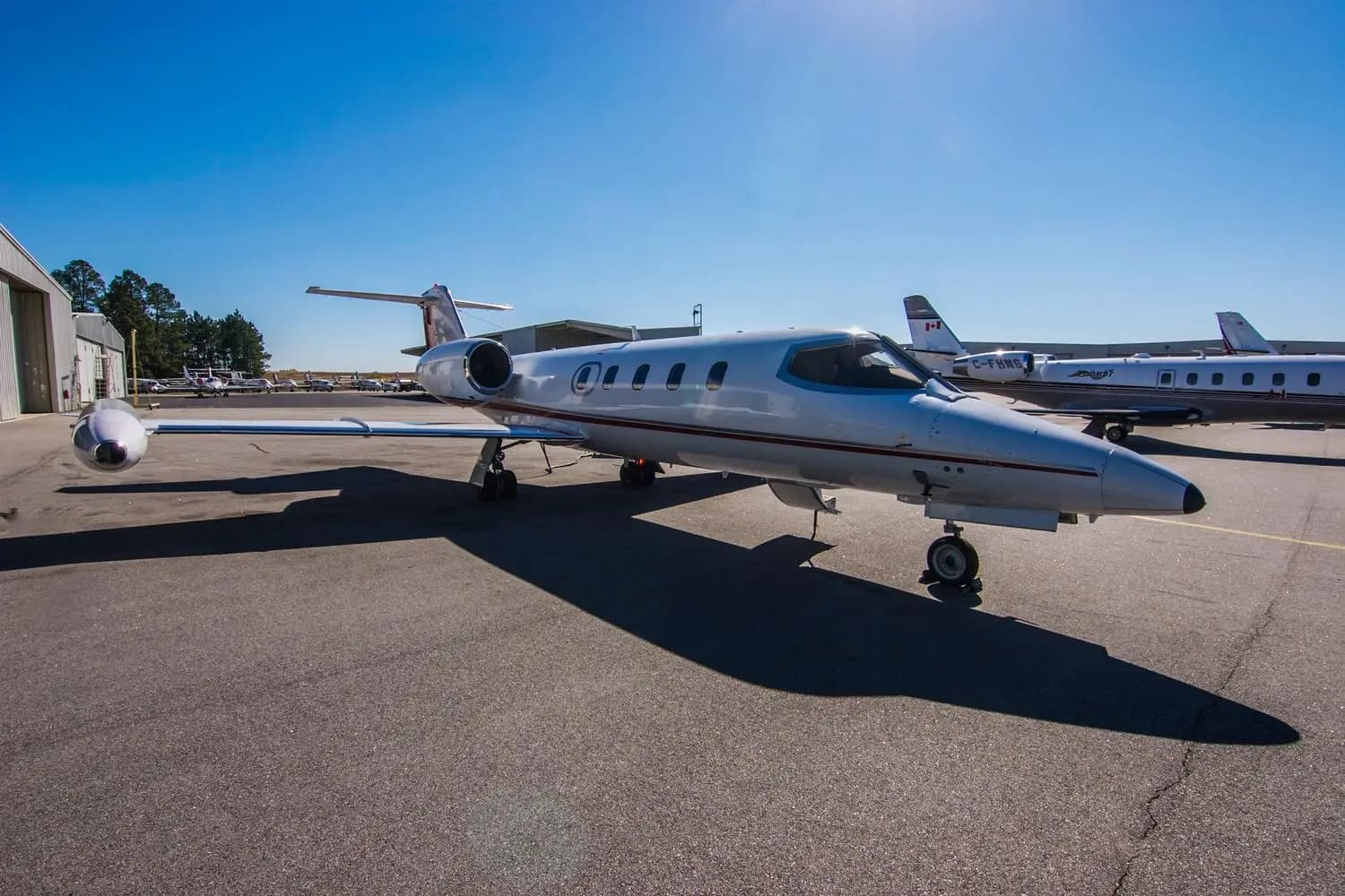 Bombardier Learjet 35A N595BA operated by Bankair, Inc., KCAE, exterior