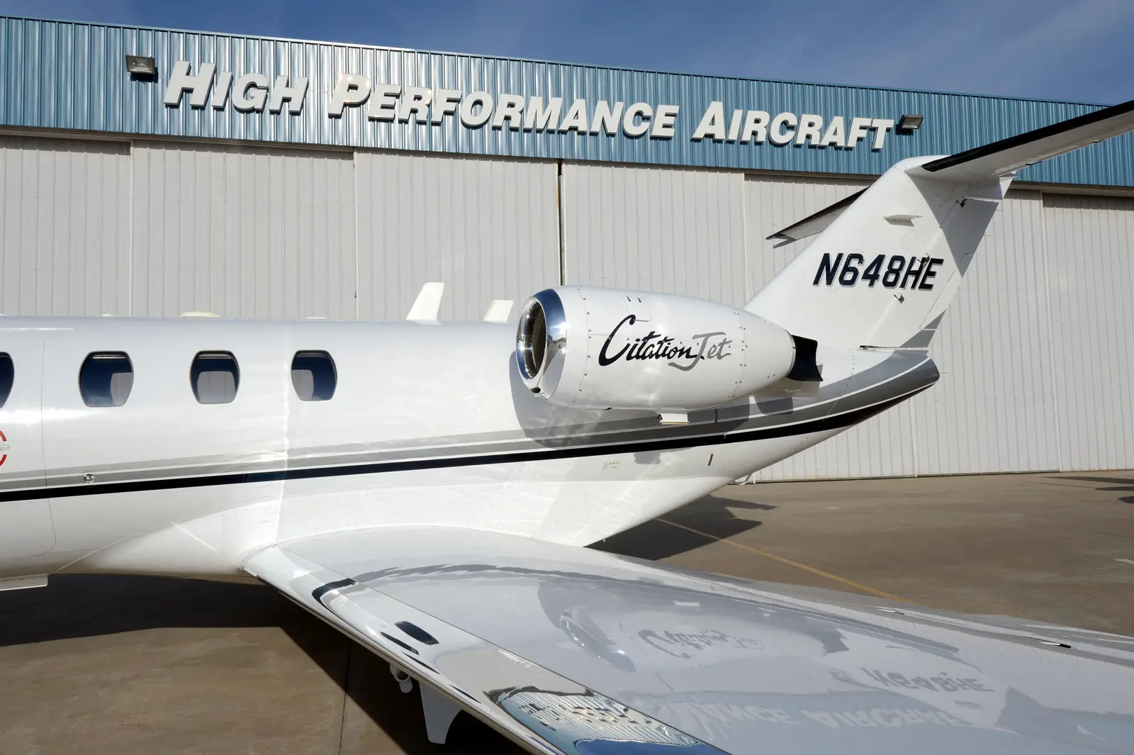 Cessna CitationJet N648HE operated by Golden State Air Charter, LLC, exterior