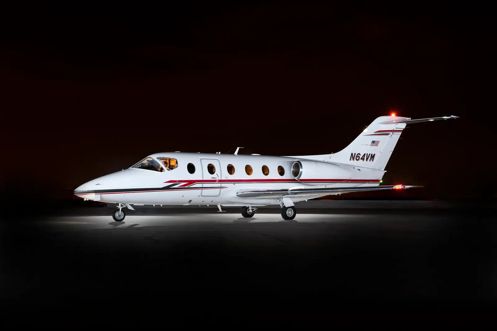 Beechcraft Beechjet 400 N64VM operated by Pinnacle Air Charter LLC, exterior