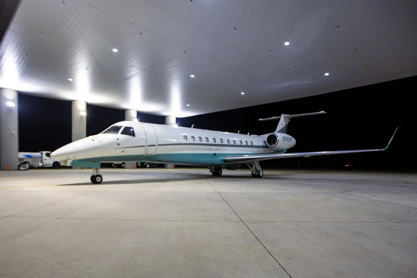 Embraer Legacy 650 N742SP operated by Wing Aviation Charter Services, LLC, exterior