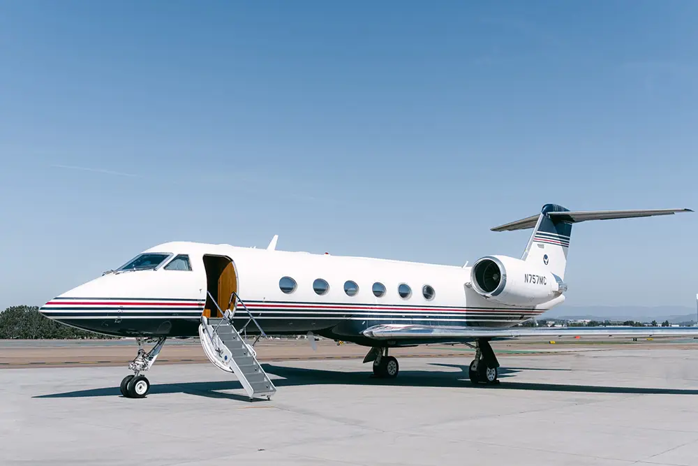 Gulfstream IV-SP N757MC operated by Jet Up Aviation, KSEE, exterior