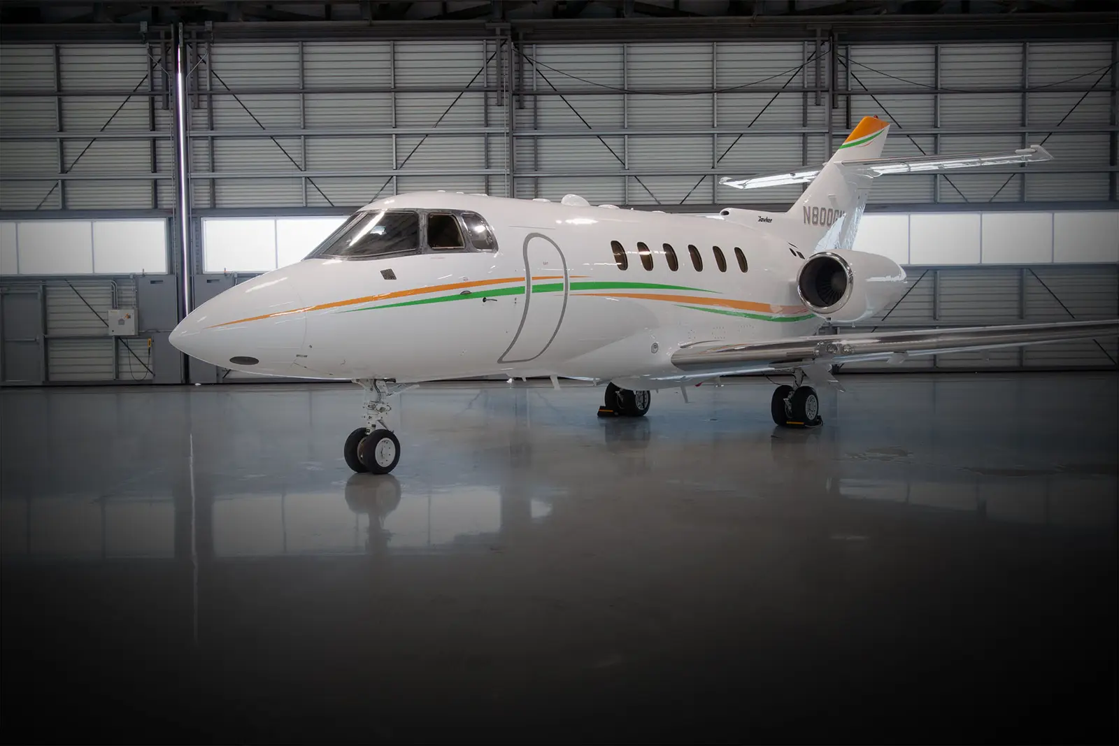 Beechcraft Hawker 800XP N800GN operated by Wing Aviation Charter Services, LLC, exterior