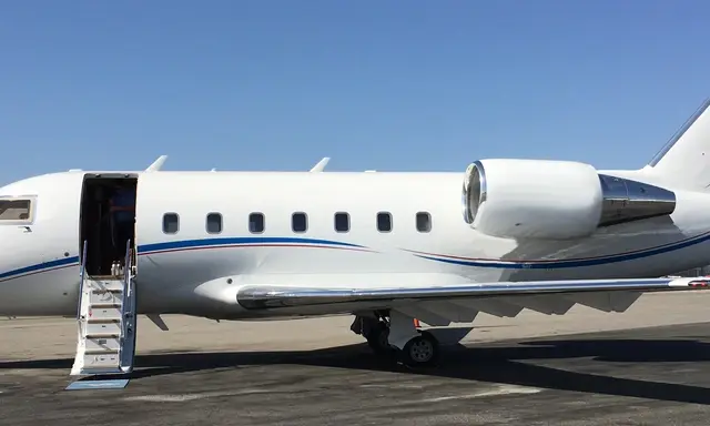 Bombardier Challenger 604 N800LB operated by West Coast Aviation Services, KSNA, exterior