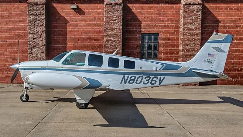 Beechcraft A36 Bonanza N8036V operated by Lyddon Aero Center, exterior