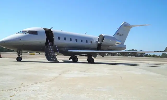Bombardier Challenger 601-3R N825SG operated by Schubach Aviation, KCRQ, exterior