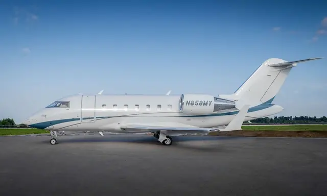 Bombardier Challenger 650 N858MY operated by Hop-A-Jet WorldWide Jet Charter, exterior