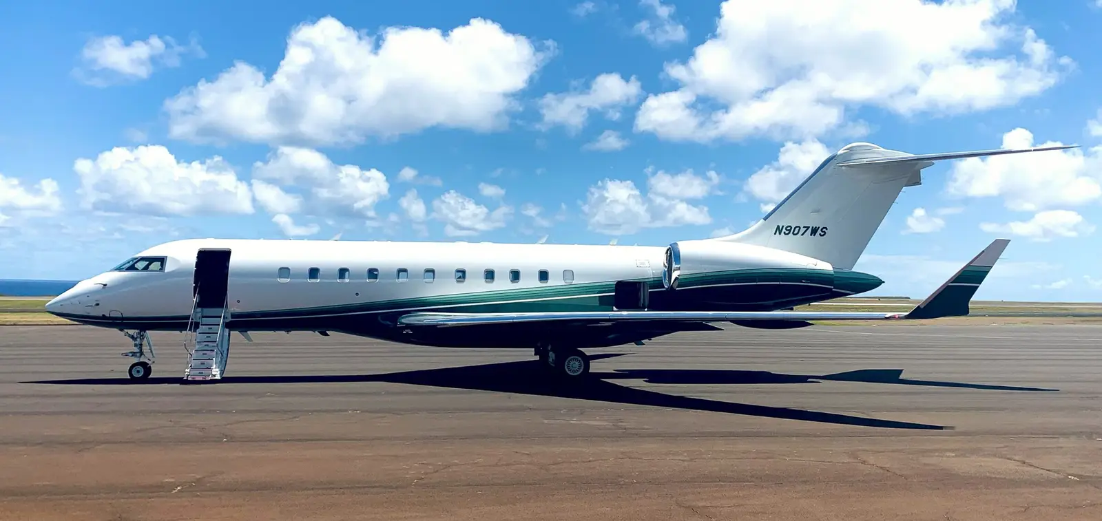 Bombardier Global 5000 N907WS operated by Pinnacle Air Charter LLC, exterior