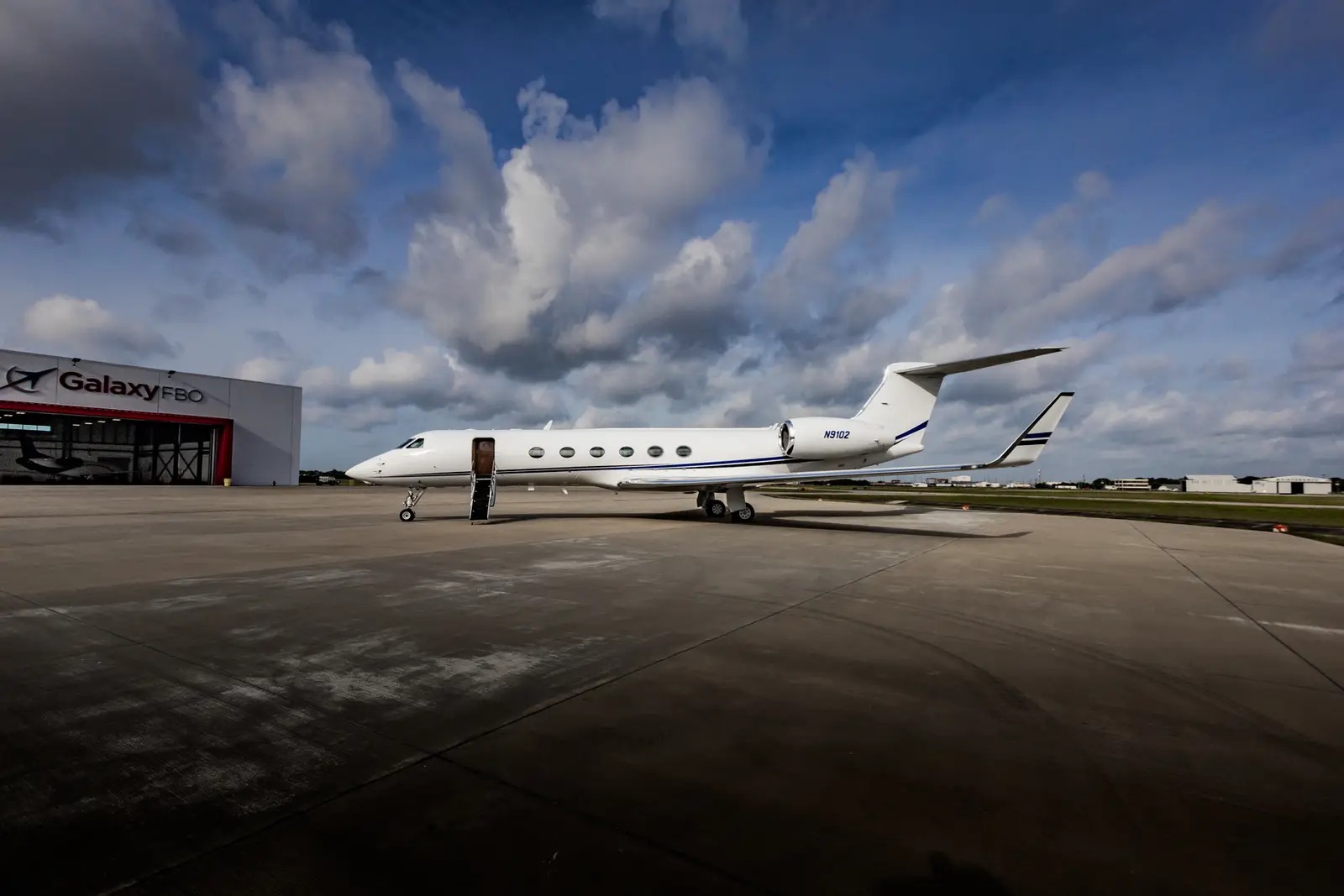 Gulfstream IV-SP N9102 operated by Wing Aviation Charter Services, LLC, exterior