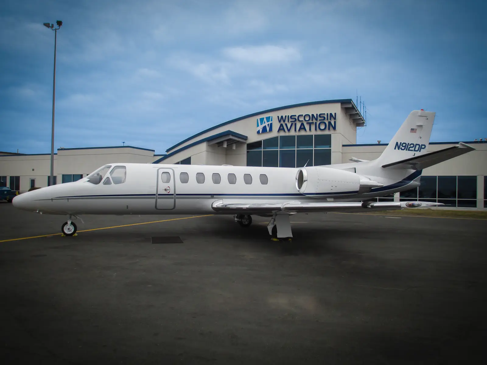 Cessna Citation Encore N912DP operated by Wisconsin Aviation, Inc., KUNU, exterior